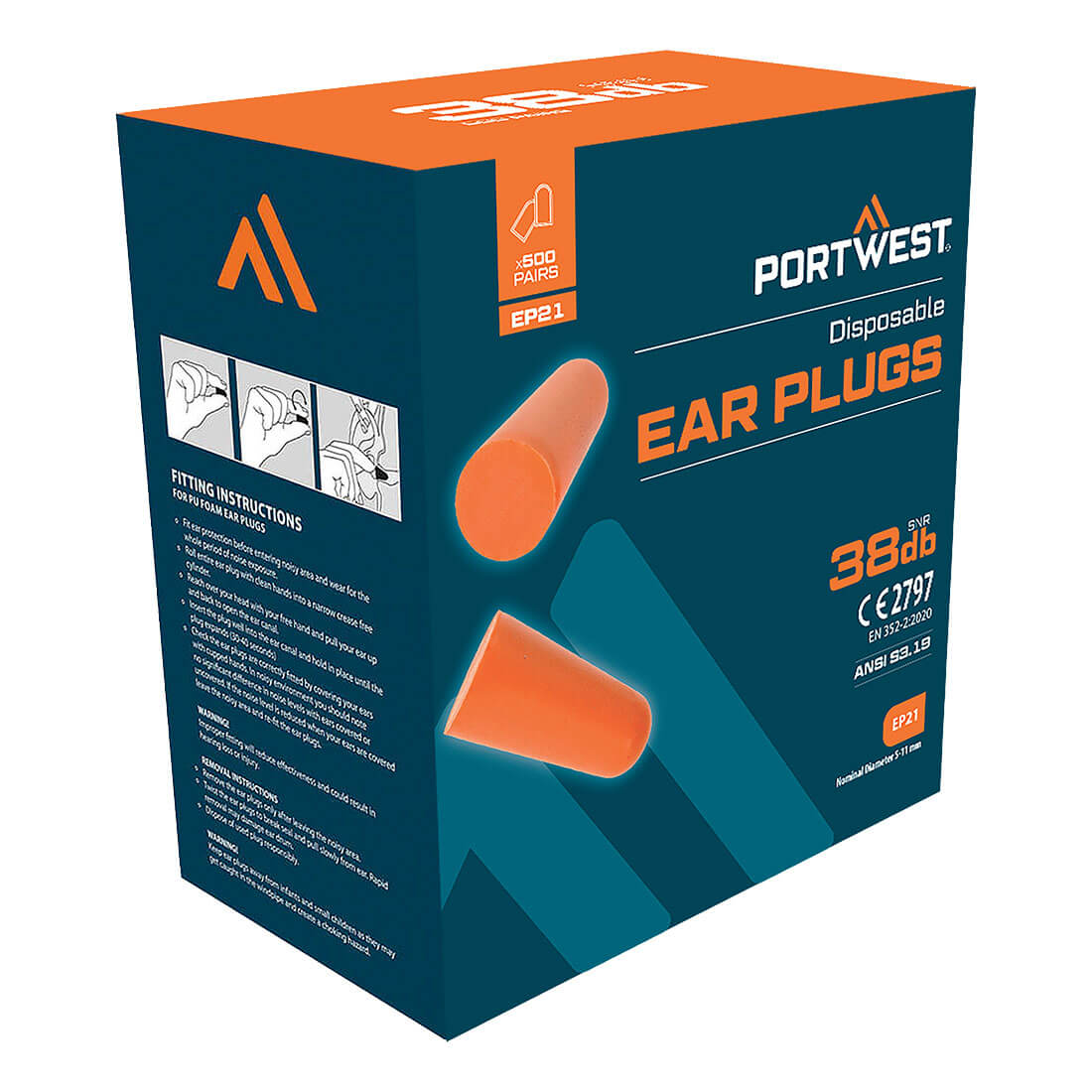 EP21 - Ear Plug Dispenser Refill Pack (500 Pairs)